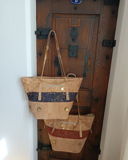 Tikiwe®Flex Aurum in blau und rot, offen, Shopper aus Kork