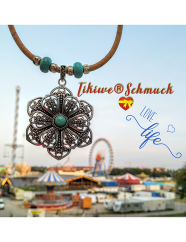 Blume, Tracht, Türkis, Kork