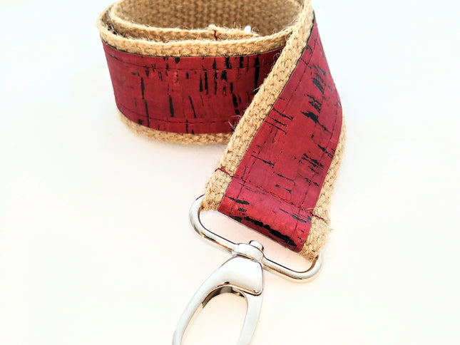 Mix & Match Zusatzträger Kork auf Jute, ca 4cm breit, Farbe Burgunder,