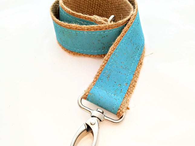 Mix & Match Zusatzträger Kork auf Jute, ca 4cm breit, Farbe Türkis
