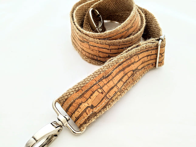 Zusatzträger aus gestreiftem Kork auf Jute, 4 cm breit