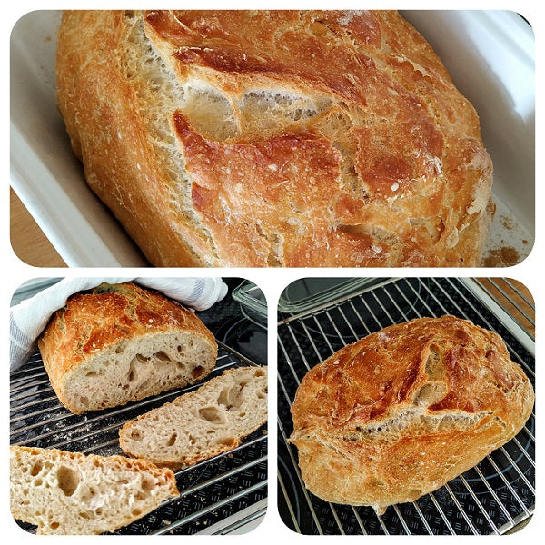 knuspriges Brot nach einem schnellen Rezept von Tikiwe®-Taschen aus Kork