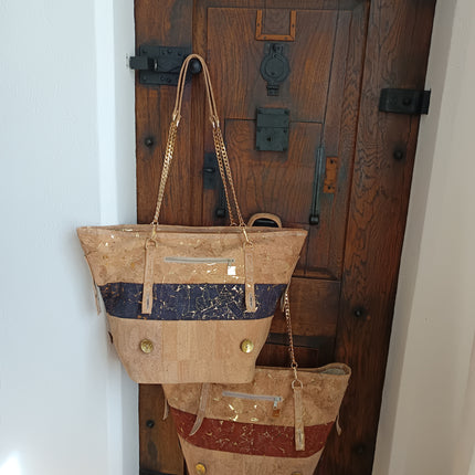 Großer Shopper von Tikiwe®-Taschen aus Kork mit Kaffeesack, upcycling