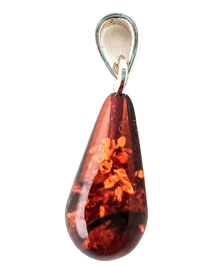 Bernsteintropfen 2 kurz dunkler Bernstein mit Einschlüssen