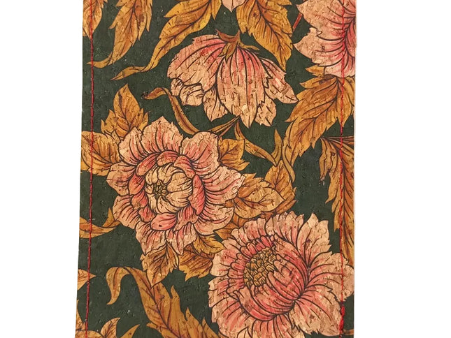 Visitenkartenmäppchen aus Kork mit bunten Blumen