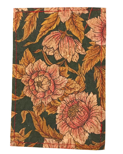 Visitenkartenmäppchen aus Kork mit bunten Blumen