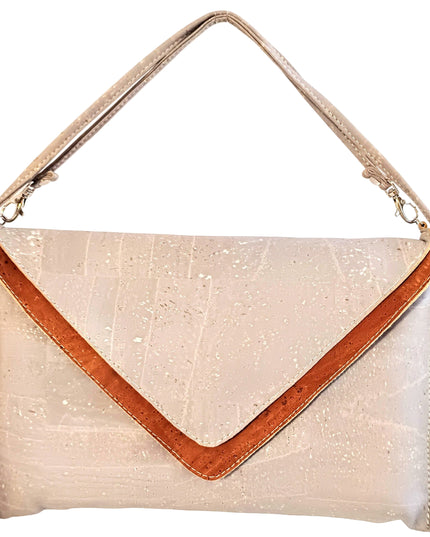 Grau-braune Handtasche aus Kork, design Briefkuvert