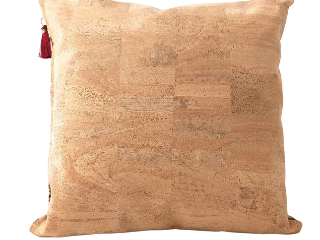 Zierkissen von Tikiwe aus Kork Rückseite naturfarbener Kork