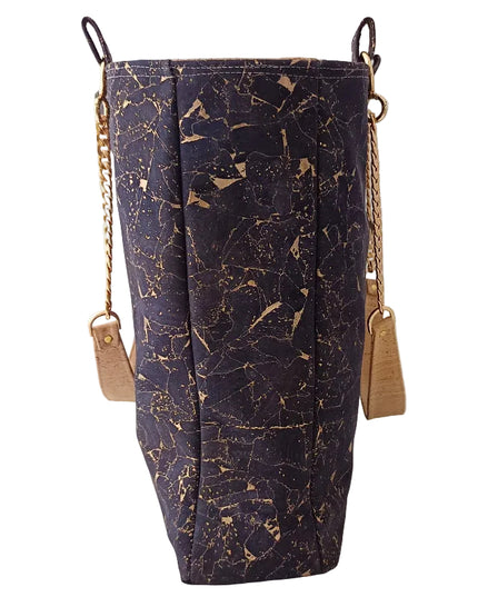 Seitenansicht TikiweGoli dunkelblauer Kork mit Goldflakes