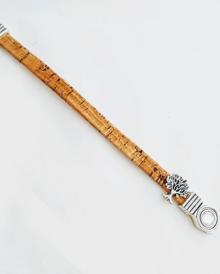 Armband aus Kork mit Lebensbaum, Magnetschließe, klarem Glitzerstein, ca. 19cm, handmade by Tikiwe®