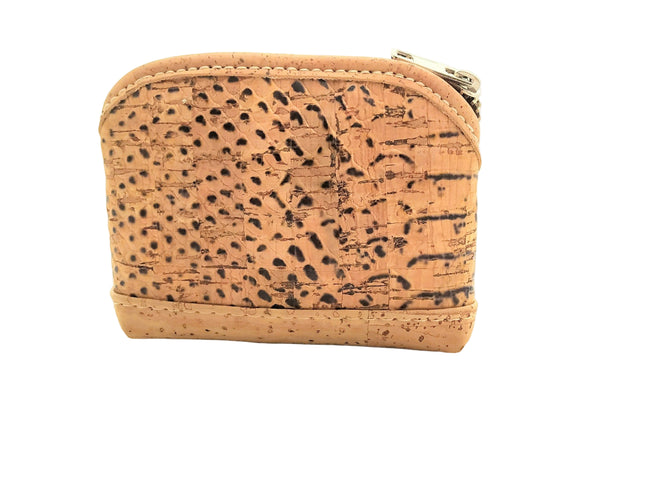 Schicker Geldbeutel aus Kork, Design mit Schlangenprint