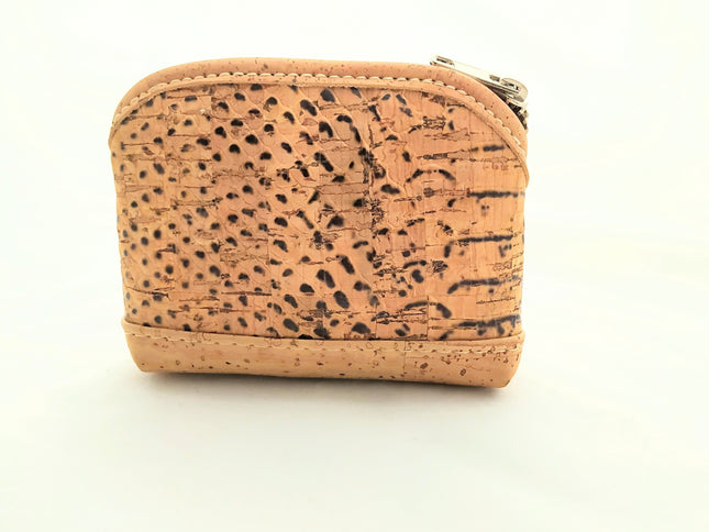 Schicker Geldbeutel aus Kork, Design mit Schlangenprint