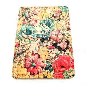 Visitenkartenmäppchen aus Kork, vegan, Tikiwe®-Taschen aus Kork, Blumenmuster, handmade