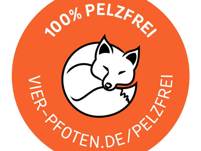 100% pelzfrei, 4-Pfoten Stiftung zertifiziert