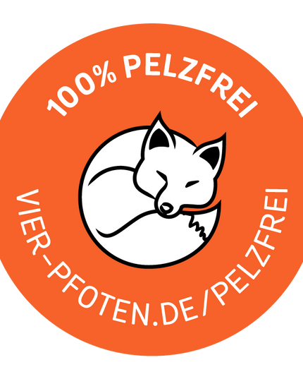 100% pelzfrei, 4-Pfoten Stiftung zertifiziert