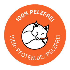 100% pelzfrei, 4-Pfoten Stiftung zertifiziert