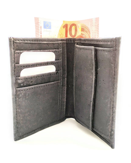 Innenansicht Geldbörse Kork, schwarz, nachhaltig, vegan