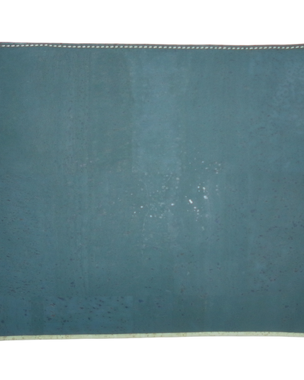 Rückseite Clutch aus Kork mit Handschlaufe, petrol und lindgrün