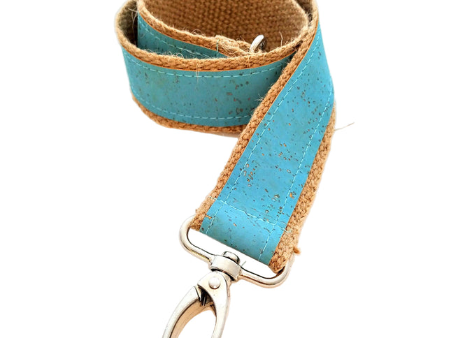 Mix & Match Zusatzträger Kork auf Jute, ca 4cm breit, Farbe Türkis